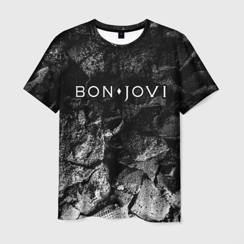 Мужская футболка 3D Bon Jovi black graphite, цвет 3D печать