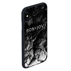 Чехол для iPhone XS Max матовый Bon Jovi black graphite - фото 2