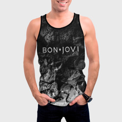 Мужская майка 3D Bon Jovi black graphite - фото 2