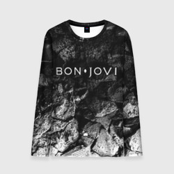 Мужской лонгслив 3D Bon Jovi black graphite