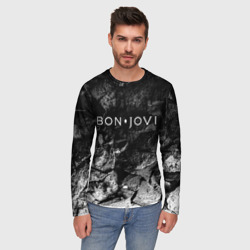 Мужской лонгслив 3D Bon Jovi black graphite - фото 2