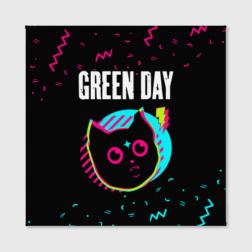 Холст квадратный Green Day - rock star cat, цвет 3D печать - фото 2