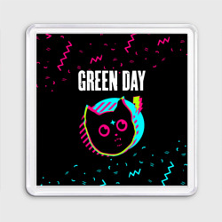 Магнит 55*55 Green Day - rock star cat