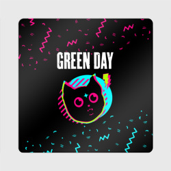 Магнит виниловый Квадрат Green Day - rock star cat