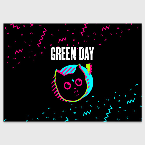 Поздравительная открытка Green Day - rock star cat, цвет белый