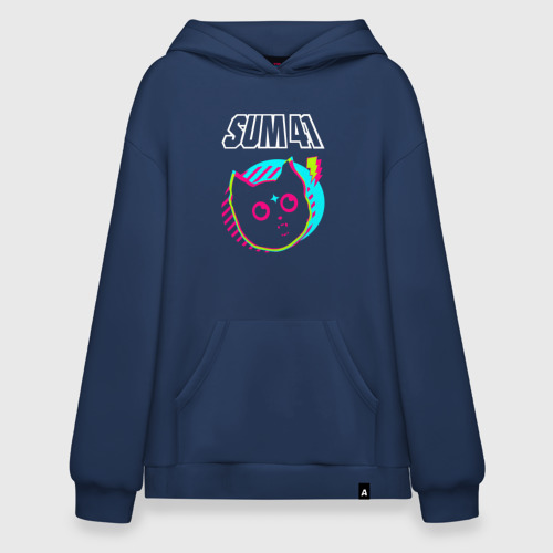 Худи SuperOversize хлопок Sum41 rock star cat