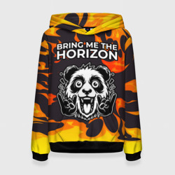 Женская толстовка 3D Bring Me the Horizon рок панда и огонь