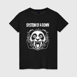 Женская футболка хлопок System of a Down rock panda