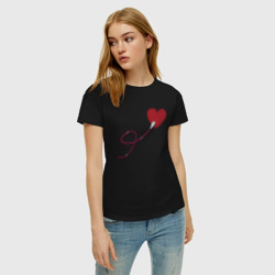 Женская футболка хлопок Сердца - ethernet love connected, правая парная - фото 2