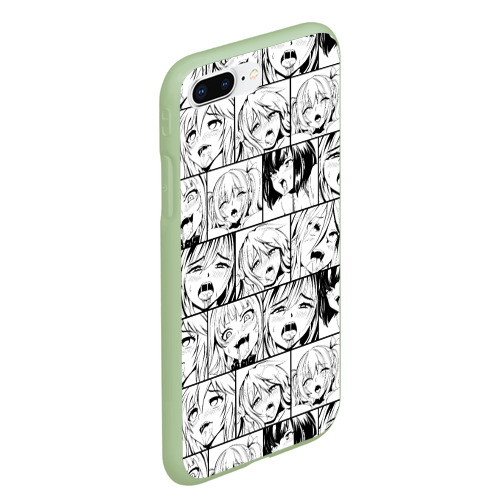 Чехол для iPhone 7Plus/8 Plus матовый Ahegao pattern, цвет салатовый - фото 3