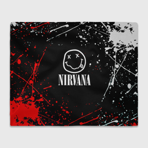 Плед 3D с принтом Nirvana брызги красок, вид спереди #2
