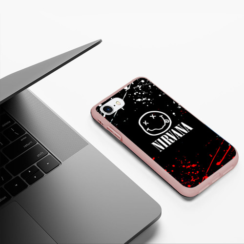 Чехол для iPhone 7/8 матовый с принтом Nirvana брызги красок, фото #5