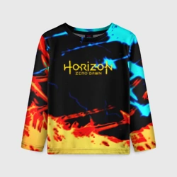 Детский лонгслив 3D Horizon zero dawn огонь и лёд
