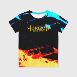Детская футболка 3D Horizon zero dawn огонь и лёд