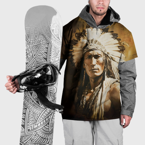 Накидка на куртку 3D Североамериканский индеец, цвет 3D печать
