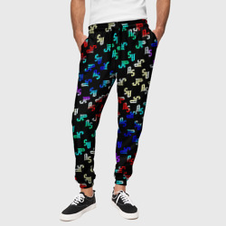 Перелив  букв разноцветный с градиентом – Мужские брюки 3D с принтом купить