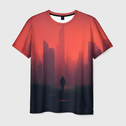 Мужская футболка 3D Одинокий бродяга 