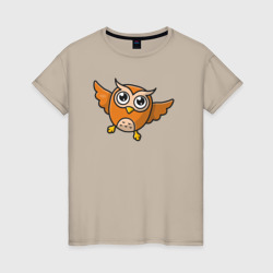 Забавная сова – Женская футболка хлопок с принтом купить со скидкой в -20%