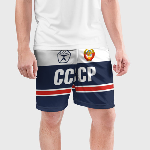 Мужские шорты спортивные СССР - Союз Советских Социалистических Республик, цвет 3D печать - фото 3