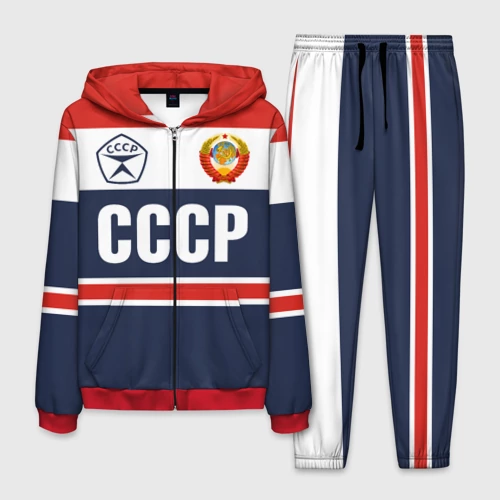 Мужской 3D костюм с принтом СССР - Союз Советских Социалистических Республик, вид спереди #2