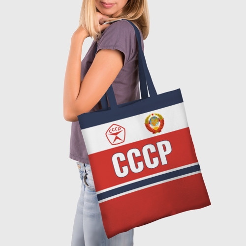 Шоппер 3D с принтом Союз Советских Социалистических Республик - СССР, фото на моделе #1