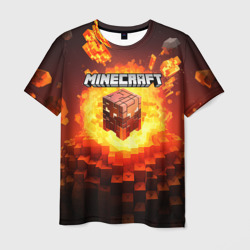 Огненный minecraft лого – Мужская футболка 3D с принтом купить со скидкой в -26%