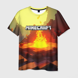 Minecraft костер и лого – Мужская футболка 3D с принтом купить со скидкой в -26%