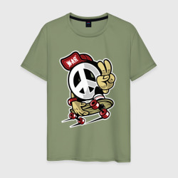 Peace skater – Мужская футболка хлопок с принтом купить со скидкой в -20%
