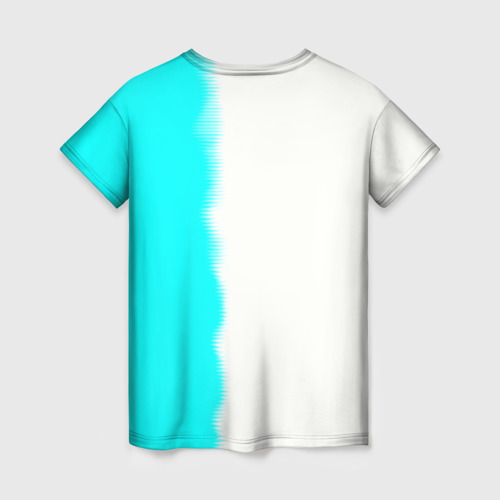 Женская футболка 3D с принтом Ведьмак лого краска текстура, вид сзади #1
