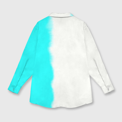 Мужская рубашка oversize 3D с принтом Ведьмак лого краска текстура, вид сзади #1