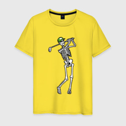 Мужская футболка хлопок Golfing skeleton