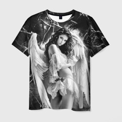 Брюнетка белый ангел – Мужская футболка 3D с принтом купить со скидкой в -26%