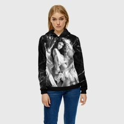 Женская толстовка 3D Брюнетка белый ангел - фото 2