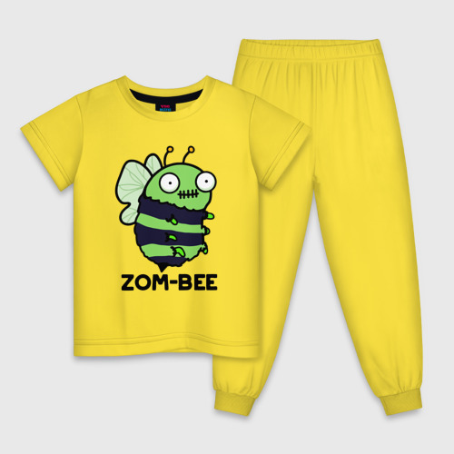 Детская пижама хлопок с принтом Zombee, вид спереди #2