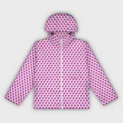 Паттерн сердечки на розовом фоне – Женская ветровка 3D с принтом купить