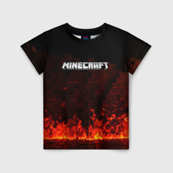 Детская футболка 3D Minecraft fire logo