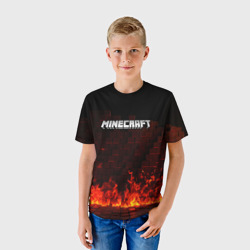 Детская футболка 3D Minecraft fire logo - фото 2