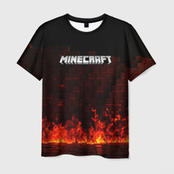 Minecraft fire logo – Мужская футболка 3D с принтом купить со скидкой в -26%
