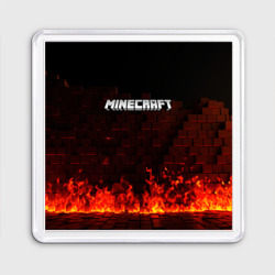 Магнит 55*55 Minecraft fire logo