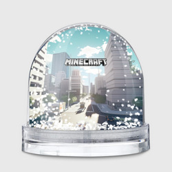 Игрушка Снежный шар Minecraft  дневной город
