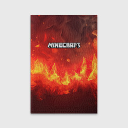 Обложка для паспорта матовая кожа Minecraft logo  fire
