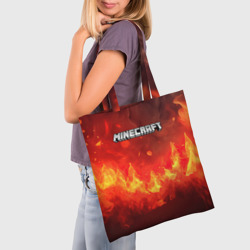 Шоппер 3D Minecraft logo  fire - фото 2