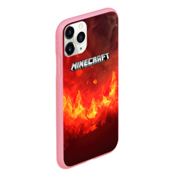 Чехол для iPhone 11 Pro Max матовый Minecraft logo  fire - фото 2