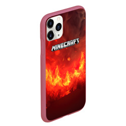 Чехол для iPhone 11 Pro Max матовый Minecraft logo  fire - фото 2