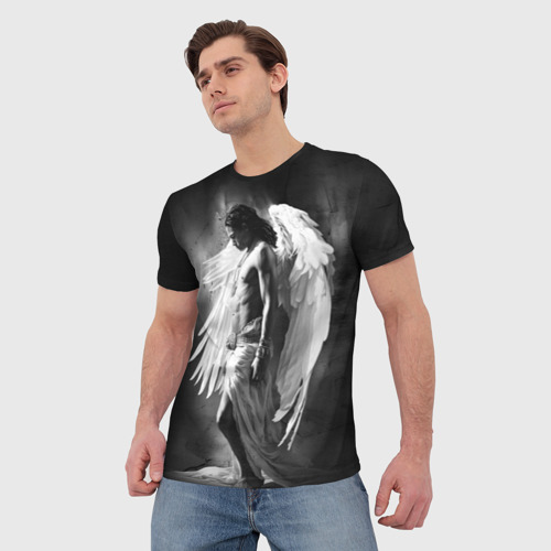 Мужская футболка 3D Индеец белый ангел, цвет 3D печать - фото 3