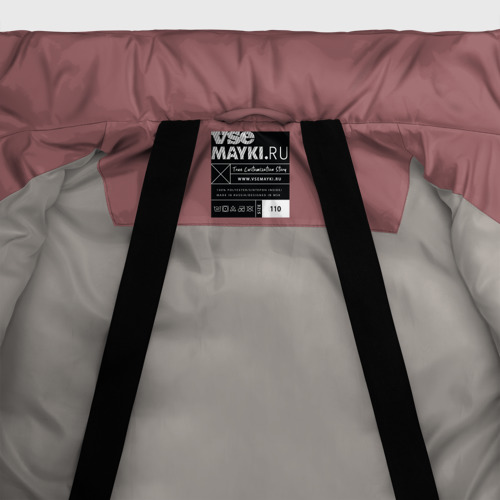 Зимняя куртка для девочек 3D с принтом Тёмный пыльно-розовый однотонный, фото #5