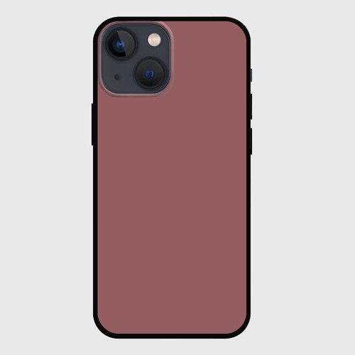 Чехол для iPhone 13 mini с принтом Тёмный пыльно-розовый однотонный, вид спереди #2