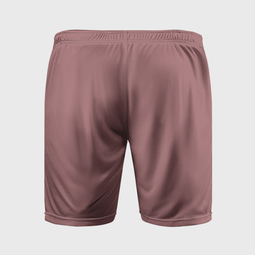 Мужские шорты спортивные с принтом Тёмный пыльно-розовый однотонный, вид сзади #1