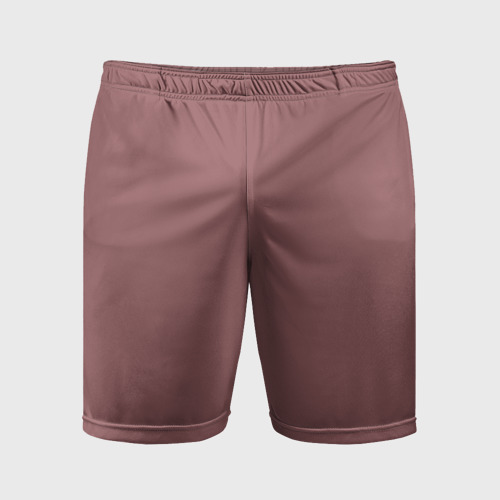 Мужские шорты спортивные с принтом Тёмный пыльно-розовый однотонный, вид спереди #2