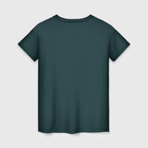 Женская футболка 3D с принтом Тёмный синевато-зелёный однотонный, вид сзади #1